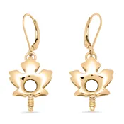 14Ky Gold Maple Leaf Peapod Earrings With Birthstones