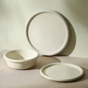 Cream Capri Stone Bread Plates
