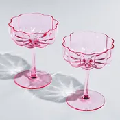 Flower Vintage Wavy Petals Wave Glass Coupes 7oz Set of 2
