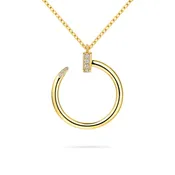 14K 0.14cttw VS White Diamond Nail Necklace