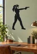 Adult Woman Sport Shooter Side Stance Vinyl Decal - GirlsWithGunsCX001