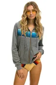 5 STRIPE HOODIE - HTR GREY BLU