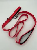 Flat nylon dog leash with double handle