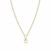 14k Diamond Clasp Drop Small Square Oval Chain Necklace