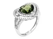 14K White Gold Green Tourmaline Ring