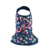 Candy Cane Christmas Ruffled Dog Harness