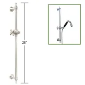 28-Inch Brass ADA Slide Bar with Holder Brushed Nickel