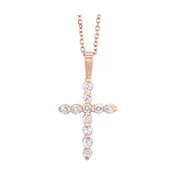 14k Gold Graceful  1/3rd ct Diamond Cross Pendant
