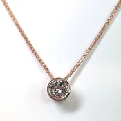 14KR 0.50CT ROUND BRILLIANT CUT BEZEL DIAMOND PENDANT
