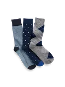 3 Pack Cotton Blend Sock - Navy Multi