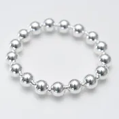 10mm Alternating Sterling Silver Beaded Bracelet