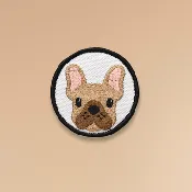 Frenchie Face Circle Patch