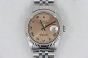Rolex Datejust 16234 Salmon Roman Dial Jubilee Band 36mm Fluted Bezel Circa 2000
