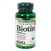 Biotin Supplement Nature's Bounty® Vitamin B7 5000 mcg Strength Softgel 60 per Bottle