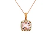 14kt Rose Gold Morganite & Diamond Pendant Necklace