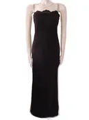 *GORGEOUS CARMEN MARC VALVO LACE EVENING GOWN WITH LACE UP BACK