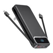 12000mAh Portable Power Bank with Built-In Cables | 22.5W Fast Charger Battery Pack