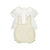 2PC RUFFLE COLLAR AND KNIT BODY CREAM 1637