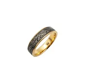 5mm "Banded Ladder" 14k Yellow Gold Rails Flat Band