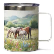 Alpine Pastures Decorative Stainless Steel Travel Mug with Lid 12 oz.