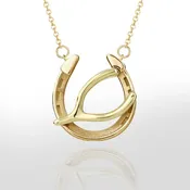 LIMITED EDITION Small 14k Kentucky Derby® Gold Wishing You Good Luck® Necklace