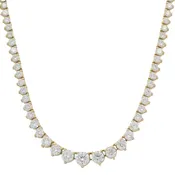 10.25CTW Three Prong Round Diamond Rivière Necklace