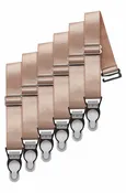 6 x Steel Suspender Clips in champagne