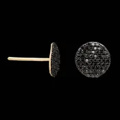 14K Rose Gold Estate Black Diamond Pave Earrings