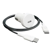30W PD Car Plug + 3' Round Type C to C Cable