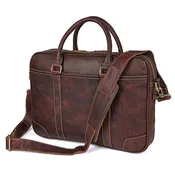 TucciPolo 7349Q Vintage Cow Leather 15 Inches Laptop Bag for Men