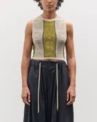 12G Crochet Knit Bustier, Beige