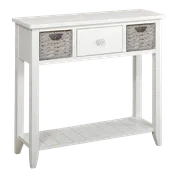 Accent Entry Table 1 Drawer 2 Baskets White