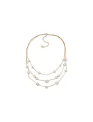 16IN Stone Statement Multirow Necklace