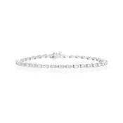 14K White Gold 3.24 Carat Round Brilliant Diamond Tennis Bracelet