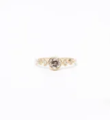 Champagne Diamond Solitaire Echo Ring