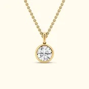 2.00 CTW Bezel-Set Round Lab-Grown Diamond Necklace