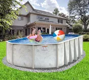 10' x 15' Oval 5" Steel Frame Coastal Pool & Bundle | 48"