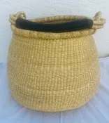 Authentic African Bolga Round Basket | Handwoven Frafra Basket