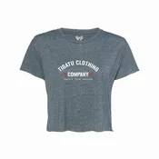 "Bolted" Women's Crop Tee - Antique Denim