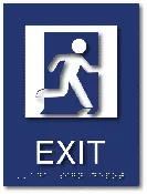ADA Compliant Exit Sign with Running Person Symbol