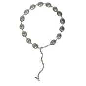 ANGEL RANCH Women's Floral Oval Concho Chain Belt