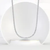 10.15CT Natural Round Diamond Tennis Necklace in 14K White Gold  17.5 Inches