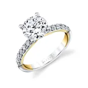14K Two Tone 0.33ct. Round Solitaire Diamond Engagement Ring
