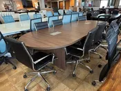 10' Modern Walnut Racetrack Conference Table — Used Office Furniture Connection