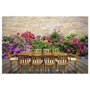 11 Piece Oval Teak Wood Boston Table/Chair Set With Cushions