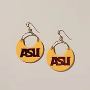 ASU Gold Arizona State University Nina Leather Hoop Earrings