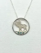 Parle: Sterling Silver Elk Montana Sapphire Circle Pendant — McGough & Company