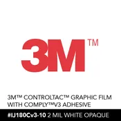 3M™ Controltac™ Graphic Film with Comply™v3 Adhesive #IJ180Cv3-10