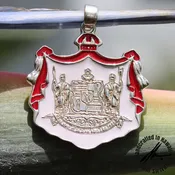Sterling Silver Hawaiian Coat of Arms Pendant, Medium, 2 Color
