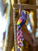 Amethyst Parrot Artisan Beaded Keychain &amp; Bag Charm | Mérida